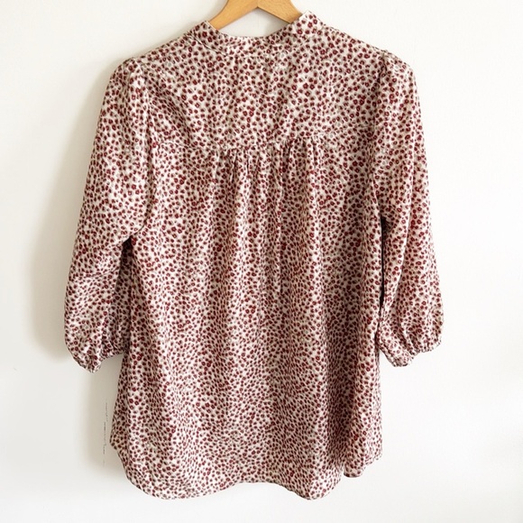 Mimi + Daphne brown leopard print boho babydoll blouse top size M - Picture 6 of 8
